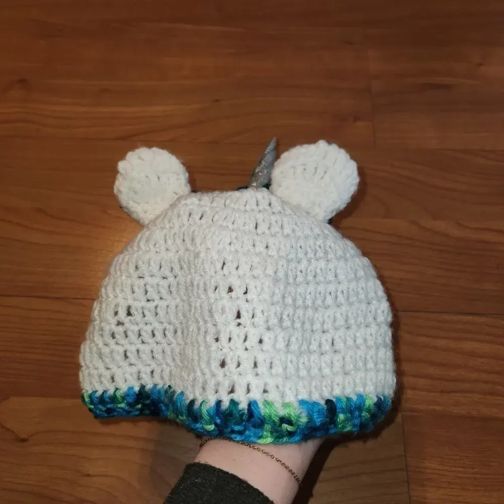 Unicorn Hat with Flower Crown Crochet || EUC